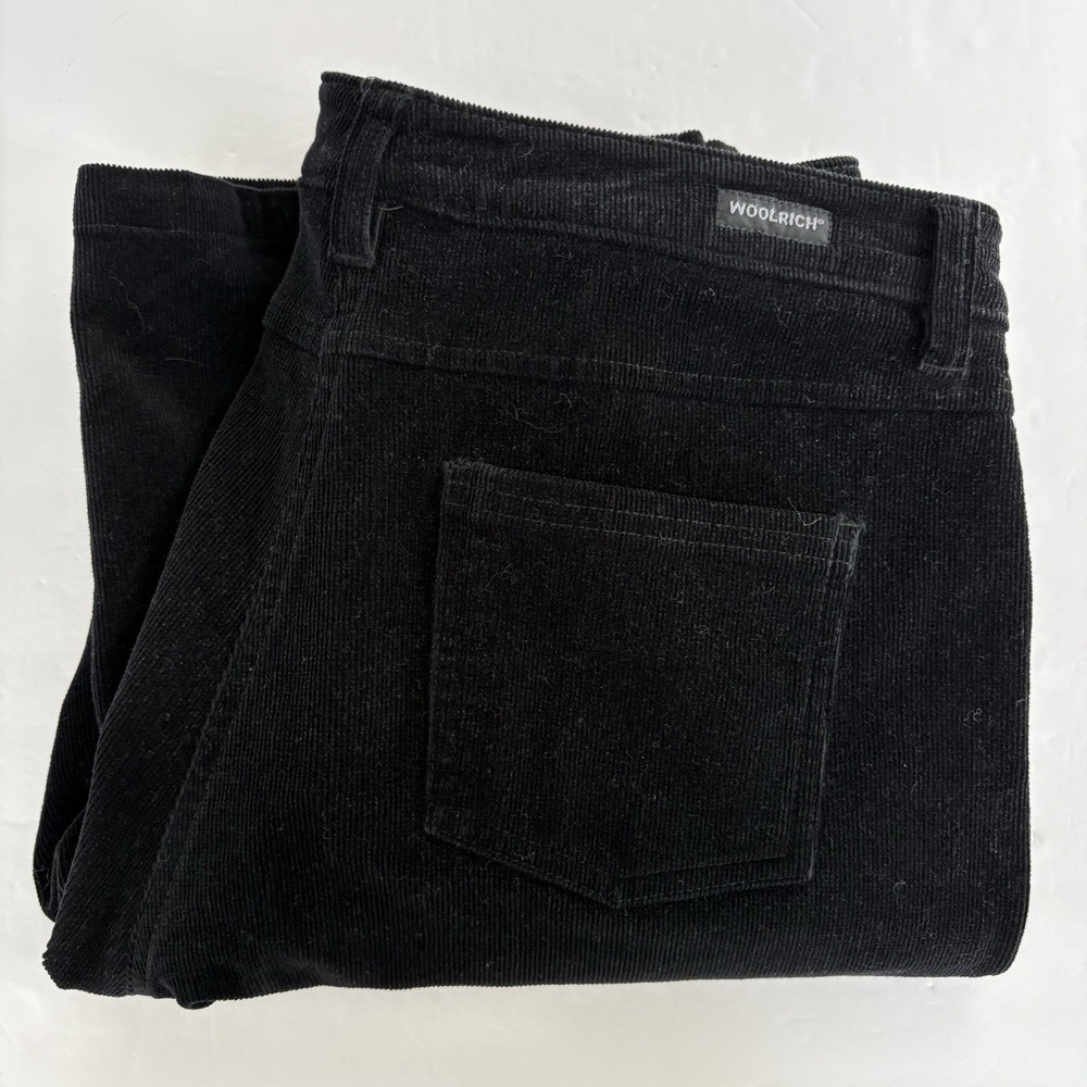 Woolrich Women's 8 Black Corduroy Five Pocket Chino Stretch Straight Leg Pants‎